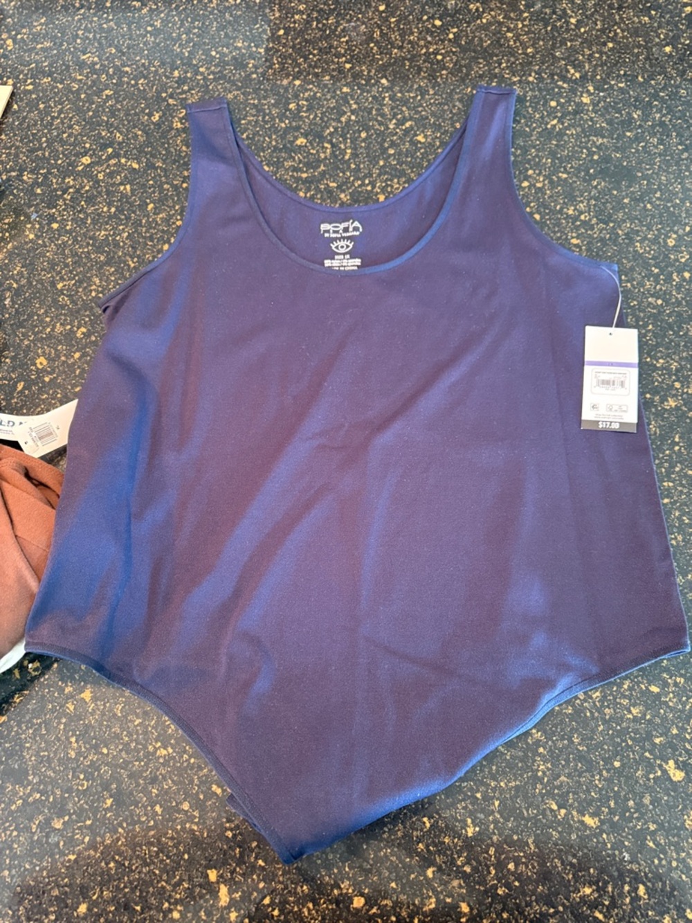 sofia by sofia vergara Navy Scoop Bodysuit Tank